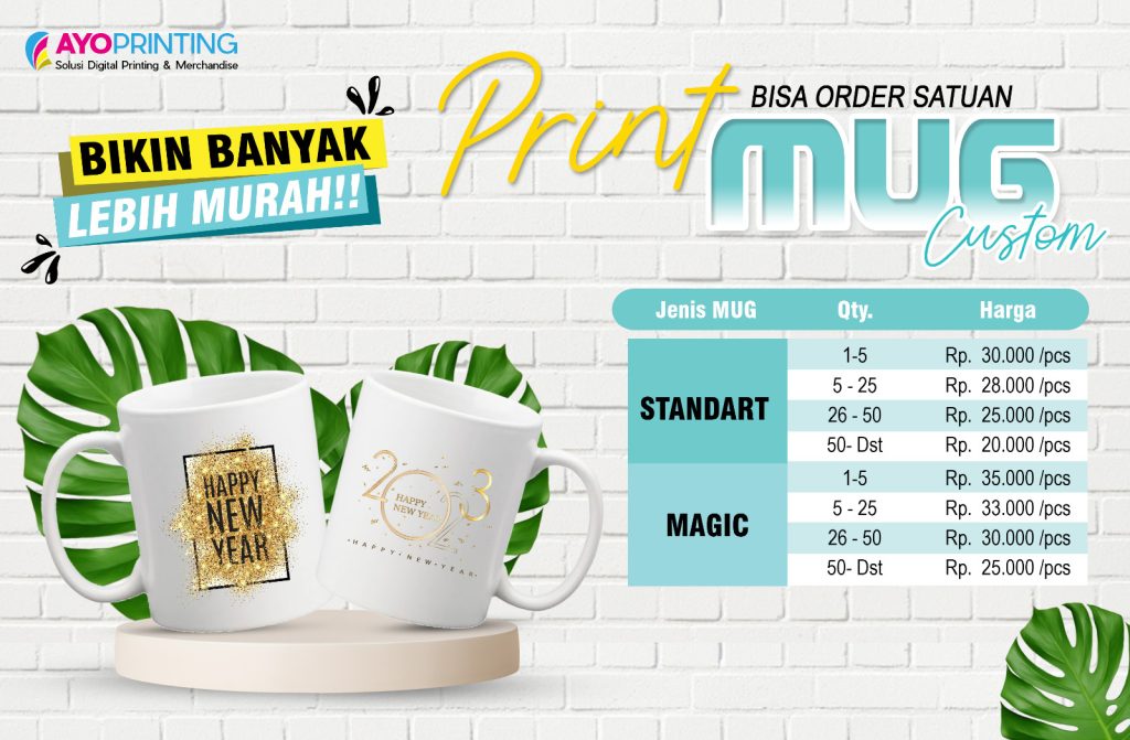 Daftar Harga/Price List Cetak Mug Custom Desain di Denpasar - Bali